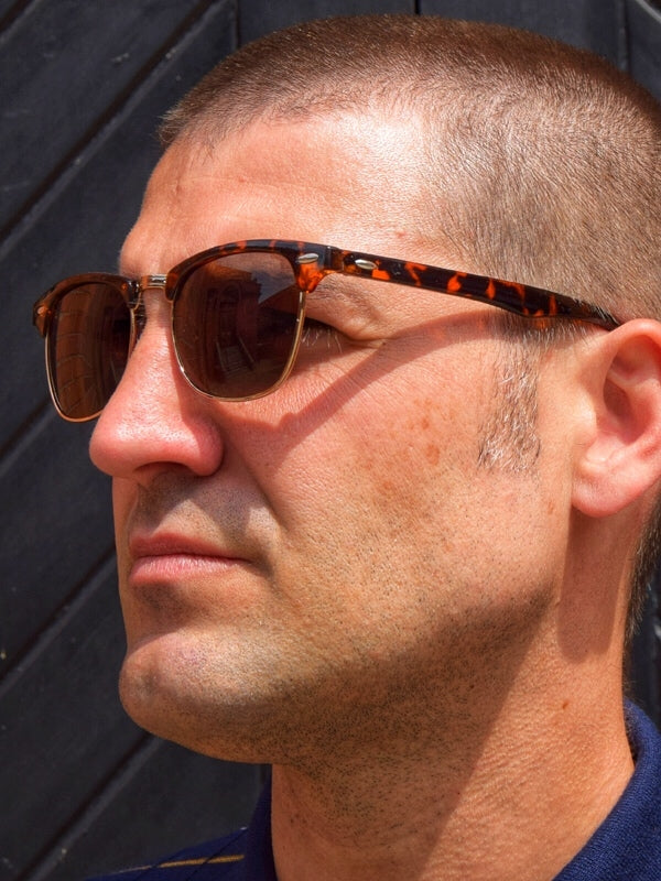 Revive Brown Tortoise Shell Clubmaster Sunglasses