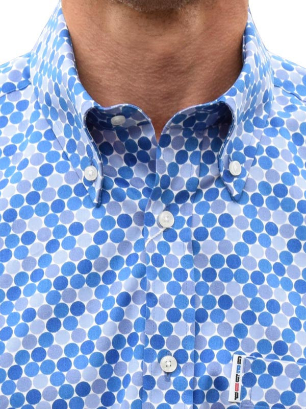 Get Up Blue Honeycomb Dots Shirt