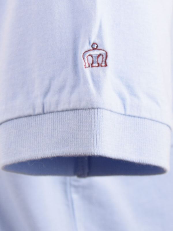 Merc Sky Blue Striped Polo Shirt