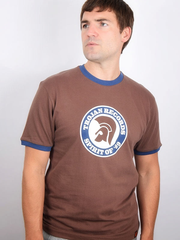 Trojan Records Chocolate Spirit Of 69 Logo T Shirt Lammy Man Ska
