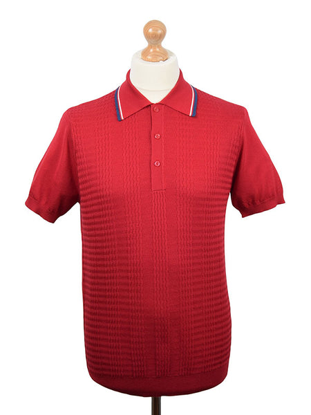 Art Gallery Red Tipped Textured Polo