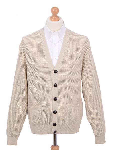 Relco Stone Waffle Knit Cardigan