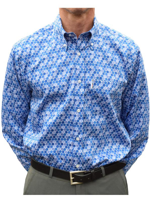 Get Up Blue Honeycomb Dots Shirt