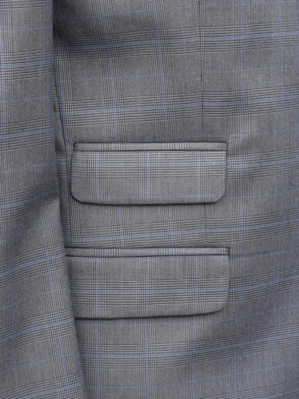 Get Up Charcoal Grey Prince Of Wales Check Single Breasted Suit