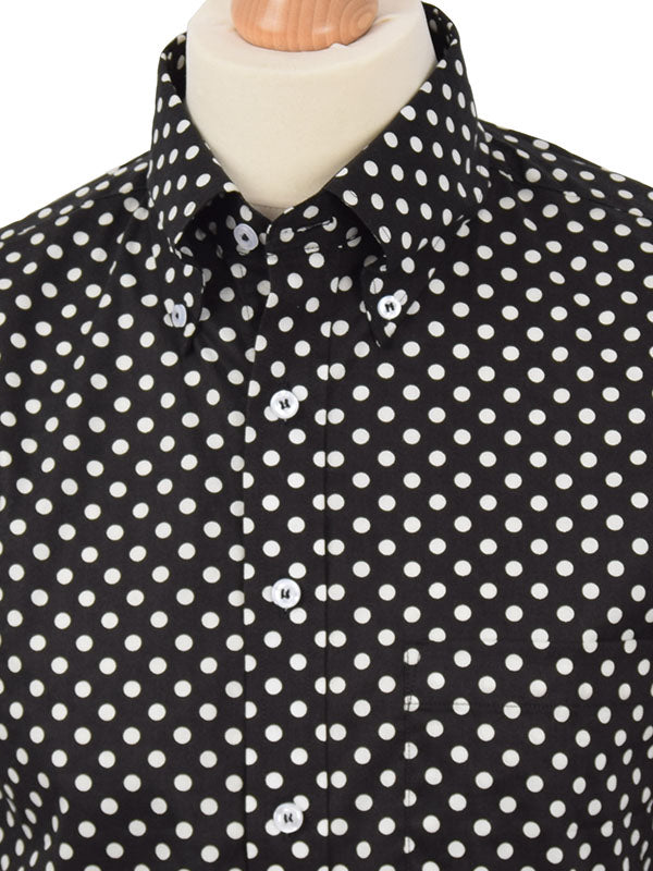 Real Hoxton Black Polka Dot Shirt