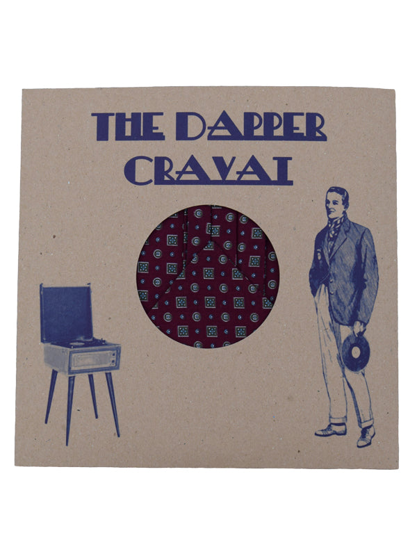 The Dapper Cravat Maroon Squares & Spots Cravat & Handkerchief