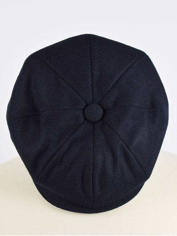 Peaky Blinders Navy Melton Wool Newsboy Cap