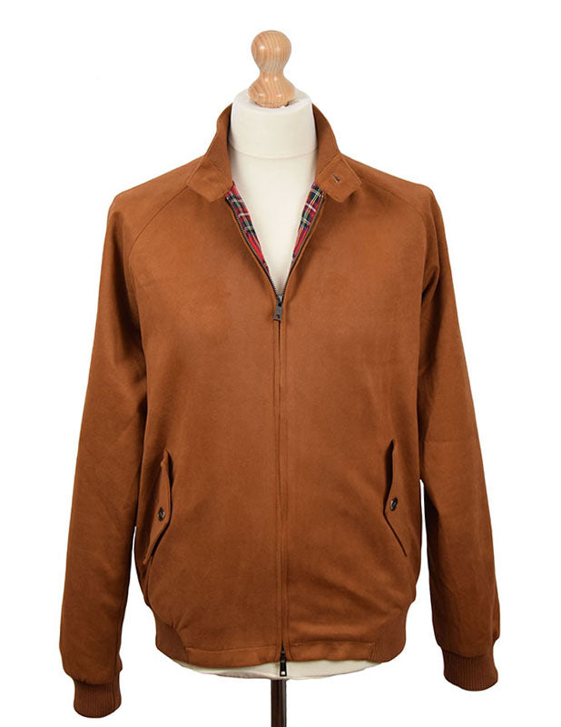 Phix Clothing Brown Suedette Stretford Harrington Jacket