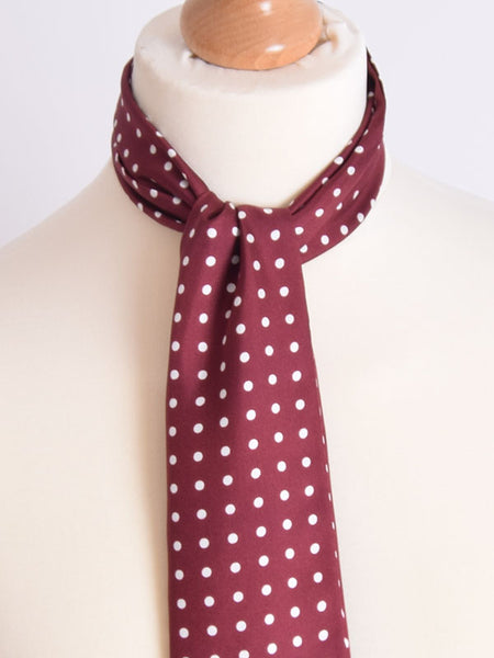 Soho Scarves Burgundy Polka Dot Silk  Aviator Scarf
