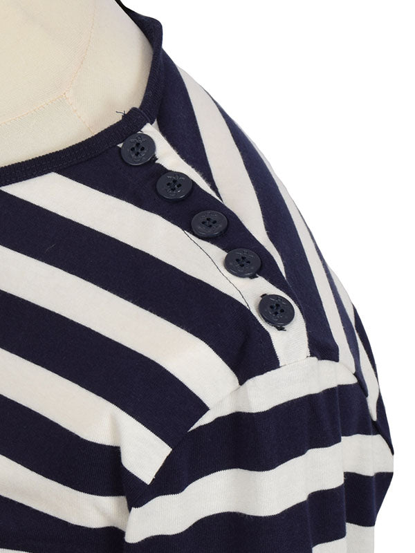 Pop Boutique Navy & White Striped Long Sleeve Breton