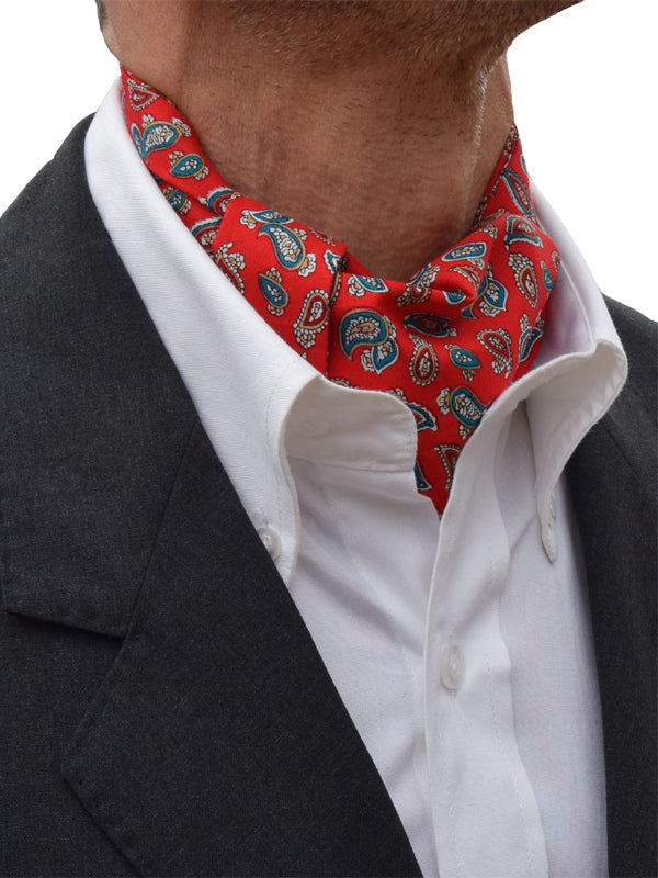 The Dapper Cravat Red Paisley Cravat & Handkerchief