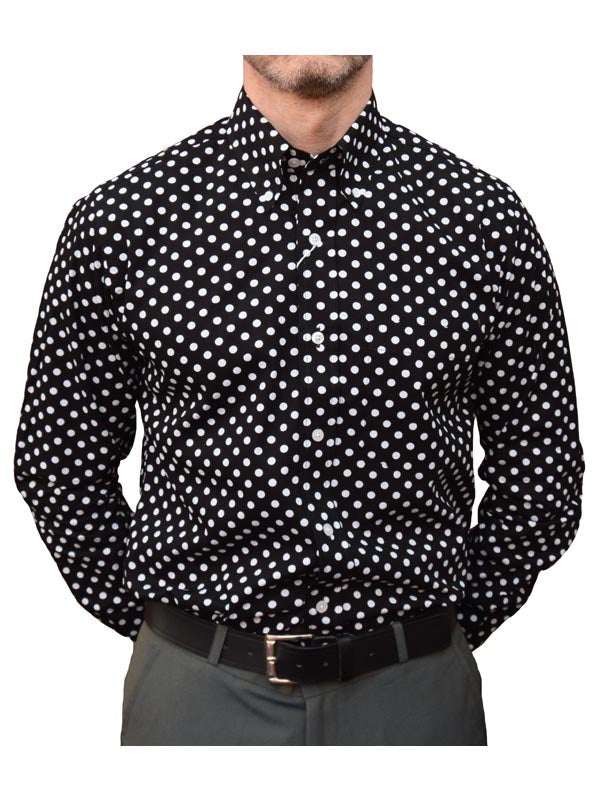 Relco Black & White Polka Dot Shirt