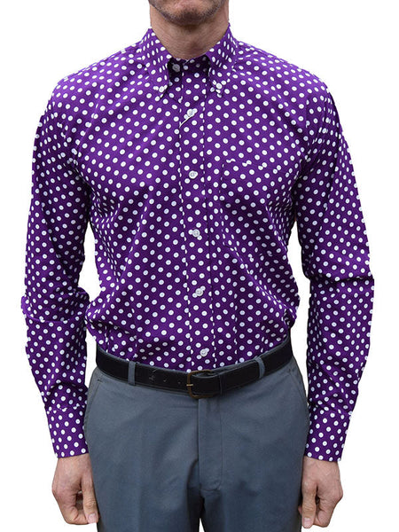 Relco Purple & White Polka Dot Shirt