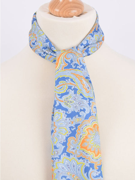 Soho Scarves Blue Orange & Yellow Paisley Scarf