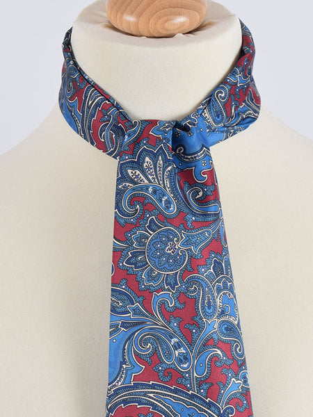 Soho Scarves Maroon & Blue Paisley Scarf
